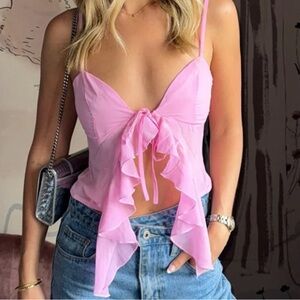 Beginning Boutique Elle Pink Frill Cami Top